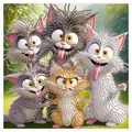 Spezialform Diamantmalerei Katze 30 x 30 cm für Erwachsene – Farbe AT946