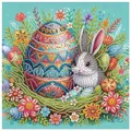 Spezialform Diamantmalerei Osterhase 30 x 30 cm – Farbe Easter Bunny