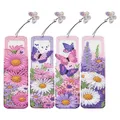 Spezielle Form Tier Diamant Malerei Lesezeichen Kits für Kunst Handwerk – Farbe Butterfly Flower