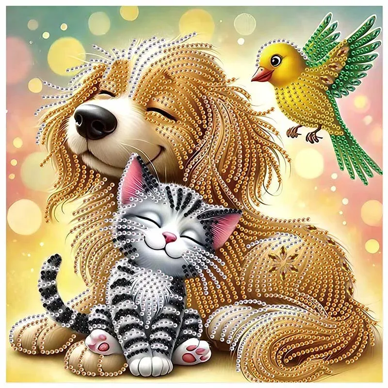 Tierfreunde Diamantmalerei Sonderform 30 x 30 cm