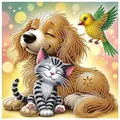 Tierfreunde Diamantmalerei Sonderform 30 x 30 cm – Farbe Animal friends