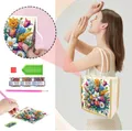 Tragetasche Diamantmalerei Blumenmuster aus Canvas mit Mustern – Farbe BBYY593