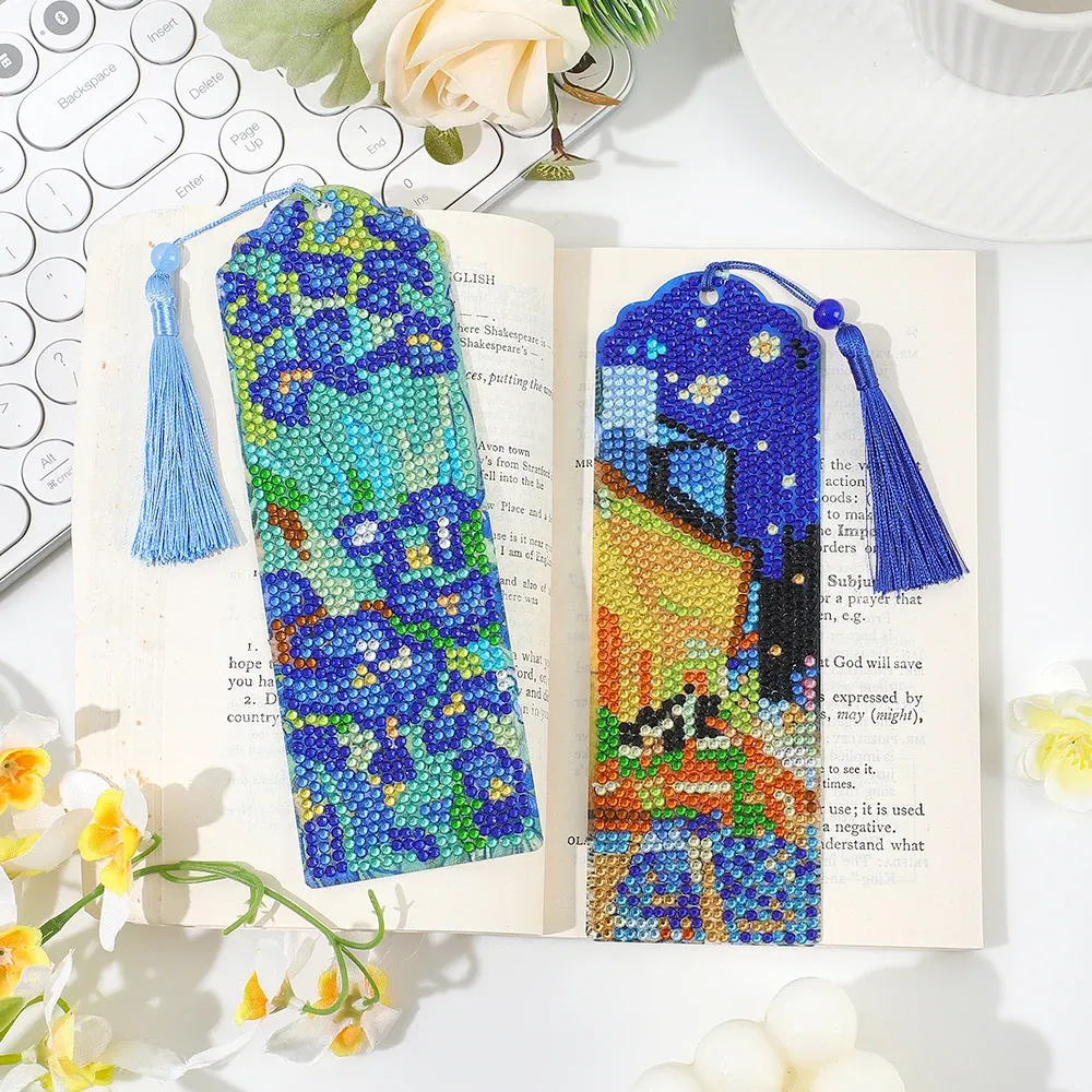 Van Gogh Diamantmalerei Lesezeichen Set mit Quasten für Buchliebhaber