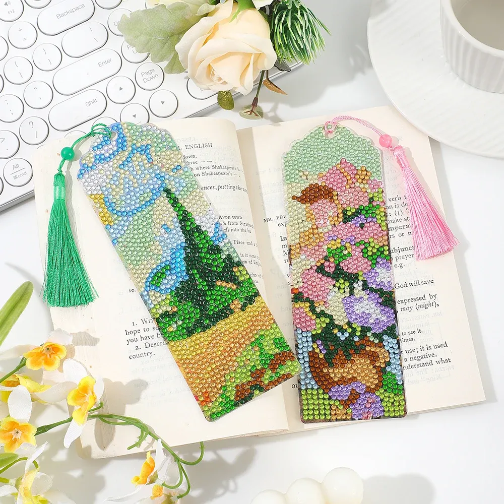 Van Gogh Diamantmalerei Lesezeichen Set mit Quasten für Buchliebhaber
