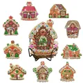 Weihnachten Diamantmalerei Untersetzer Set mit Halter Anti-Rutsch Holz – Farbe AA1550
