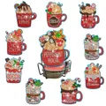 Weihnachten Diamantmalerei Untersetzer Set mit Halter Anti-Rutsch Holz – Farbe AA1563