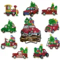 Weihnachten Diamantmalerei Untersetzer Set mit Halter Anti-Rutsch Holz – Farbe AA1558