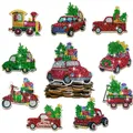Weihnachts Diamantmalerei Untersetzer Set Holz Anti-Rutsch Party – Farbe AA1558B