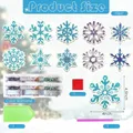 Weihnachts Diamantmalerei Untersetzer Set Schneeflockenmotiv Holz – 2