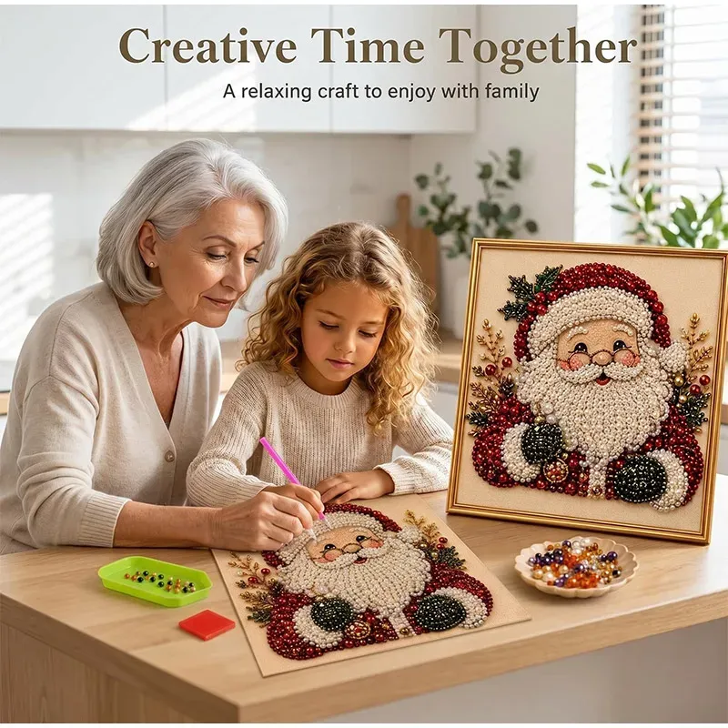 Weihnachts Perlen Diamantmalerei 20 bis 30 cm