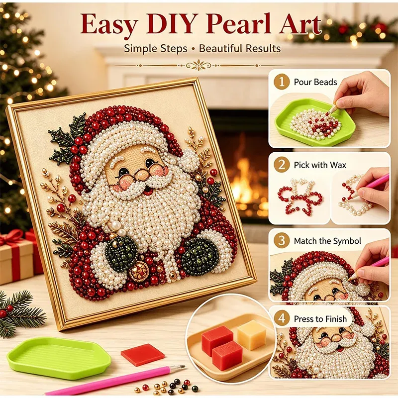Weihnachts Perlen Diamantmalerei 20 bis 30 cm