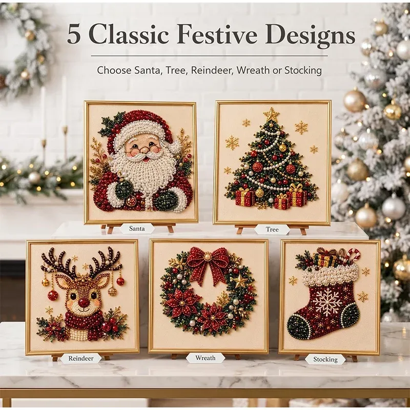 Weihnachts Perlen Diamantmalerei 20 bis 30 cm