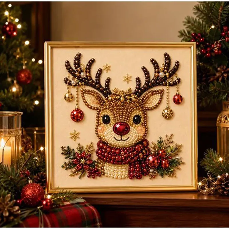 Weihnachts Perlen Diamantmalerei 20 bis 30 cm