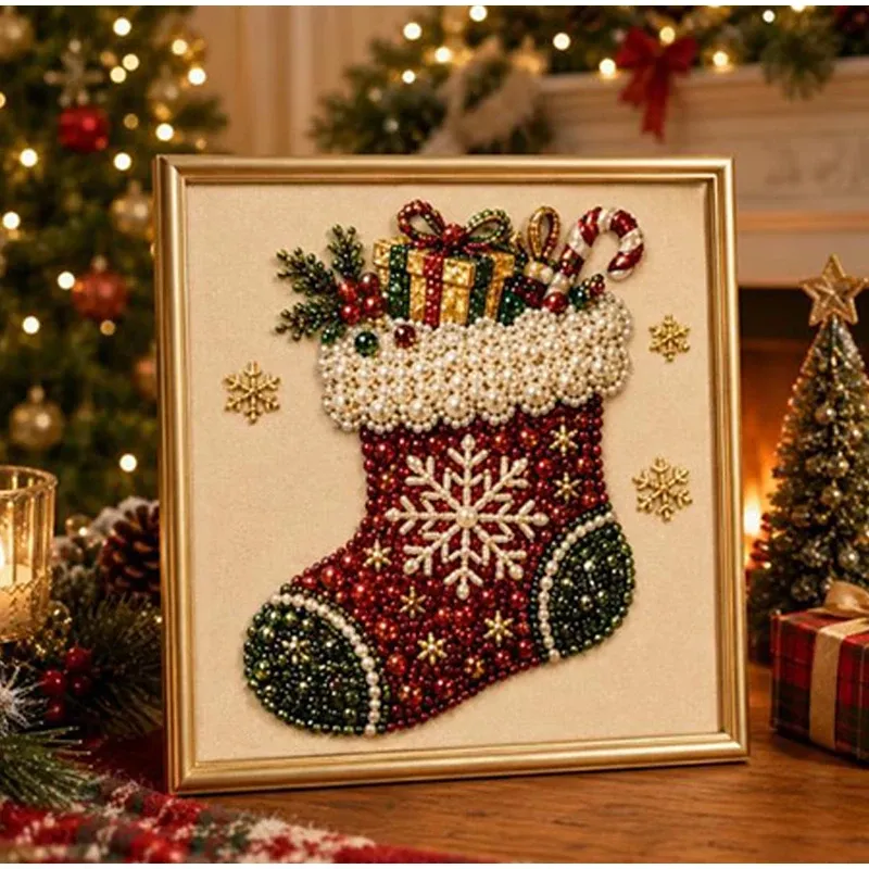 Weihnachts Perlen Diamantmalerei 20 bis 30 cm