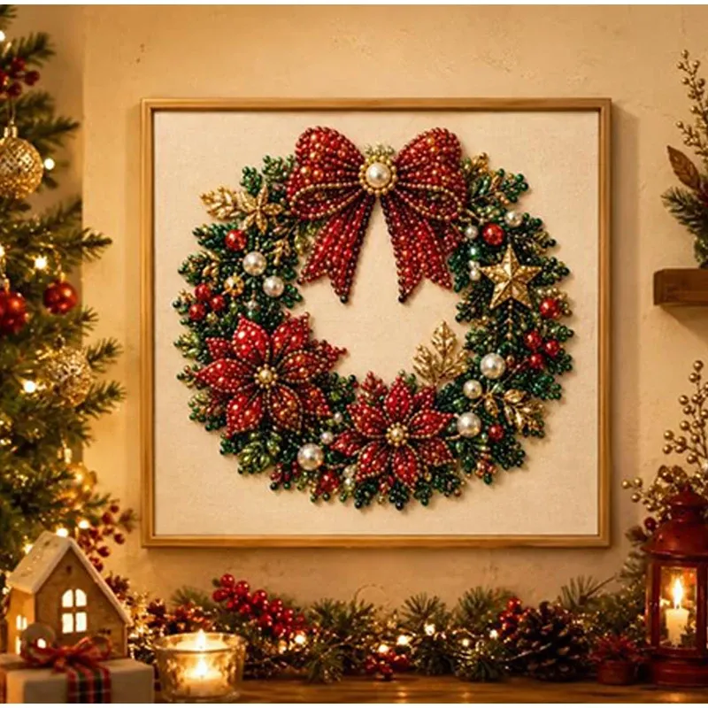 Weihnachts Perlen Diamantmalerei 20 bis 30 cm