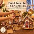 Weihnachtshaus Diamantmalerei Holz 3D Ornamente – 4