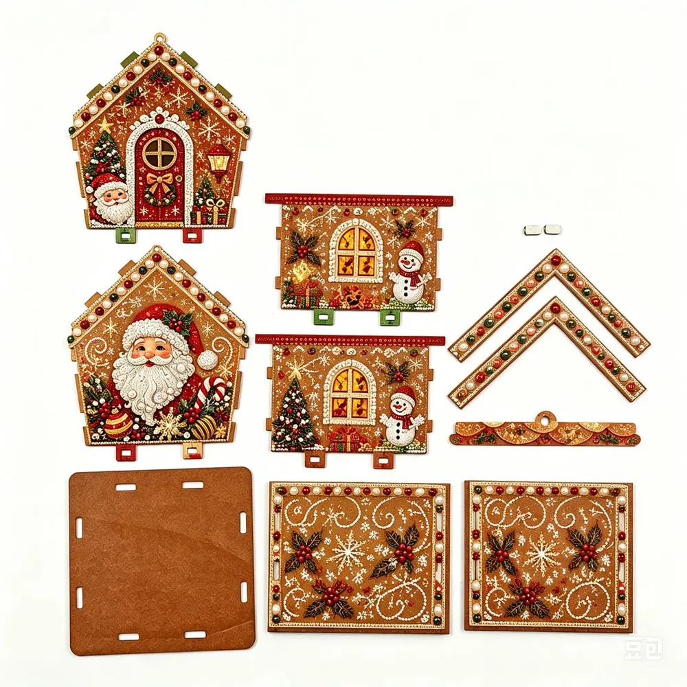 Weihnachtshaus Diamantmalerei Holz 3D Ornamente