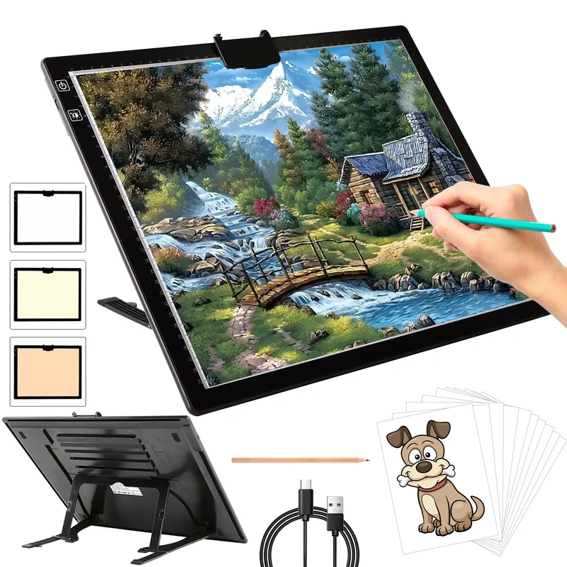 Wiederaufladbares A3 Lichtpad mit Ständer für Diamantmalerei