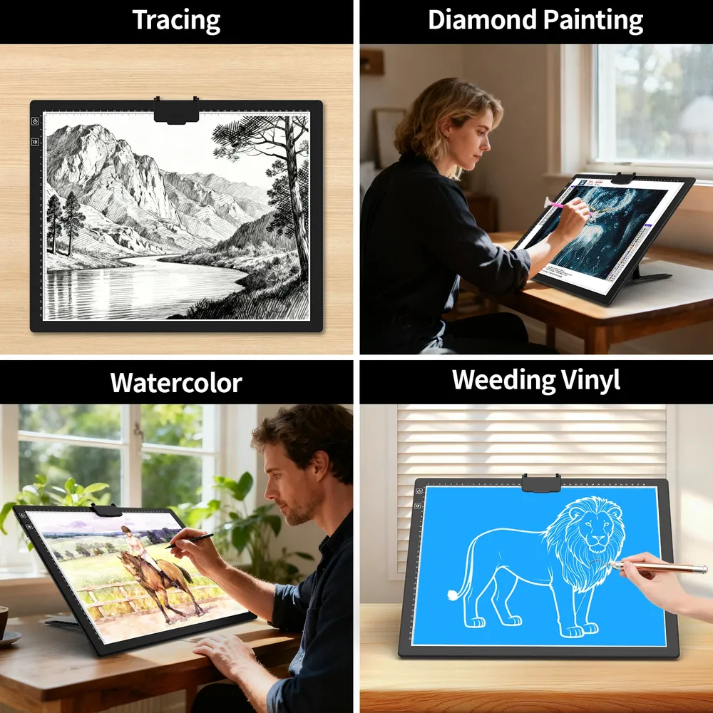 Wiederaufladbares A3 Lichtpad mit Ständer für Diamantmalerei