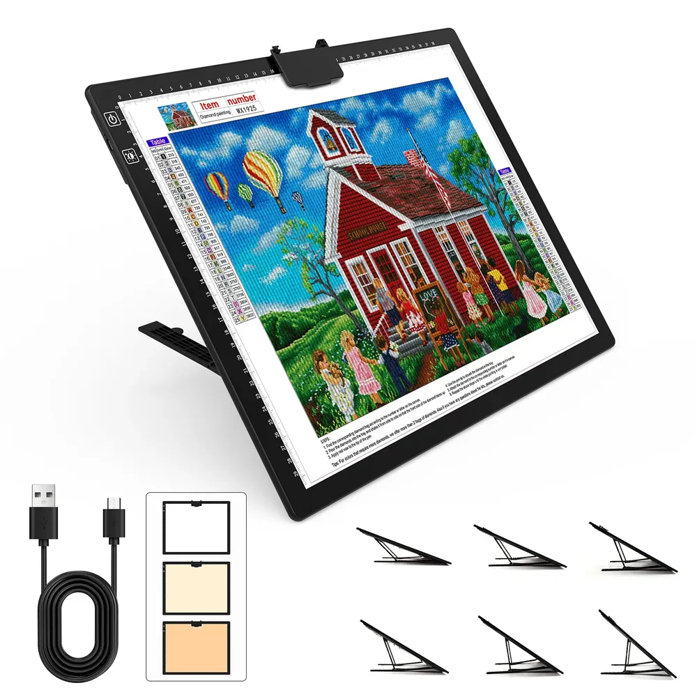 Wiederaufladbares A3 Lichtpad mit Ständer für Diamantmalerei