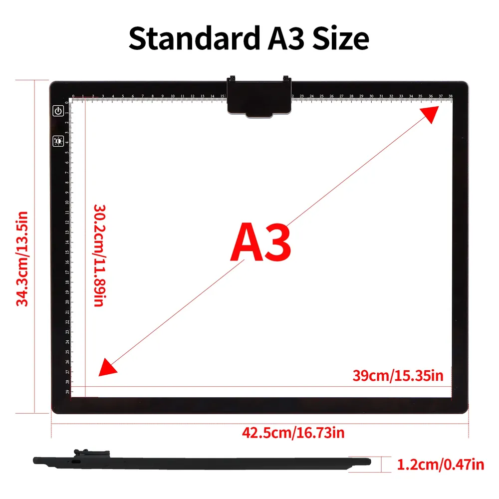 Wiederaufladbares A3 Lichtpad mit Ständer für Diamantmalerei